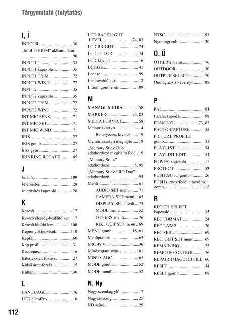 Sony HDR-AX2000E - HDR-AX2000E Consignes d&rsquo;utilisation Hongrois