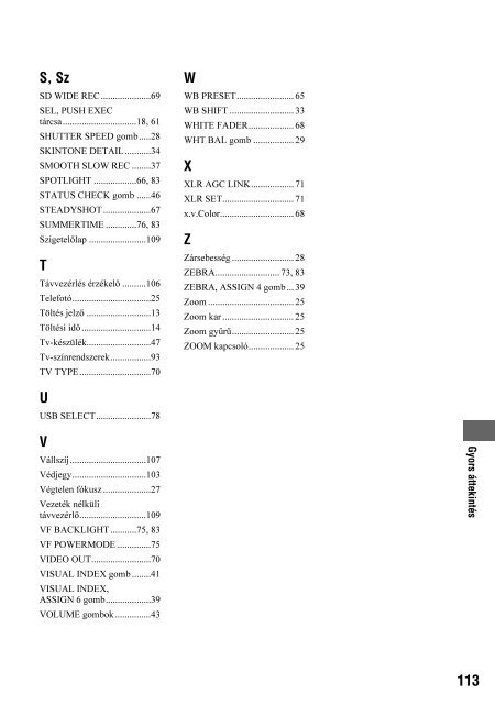 Sony HDR-AX2000E - HDR-AX2000E Consignes d&rsquo;utilisation Hongrois