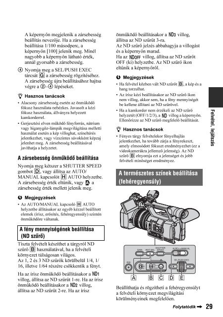 Sony HDR-AX2000E - HDR-AX2000E Consignes d&rsquo;utilisation Hongrois