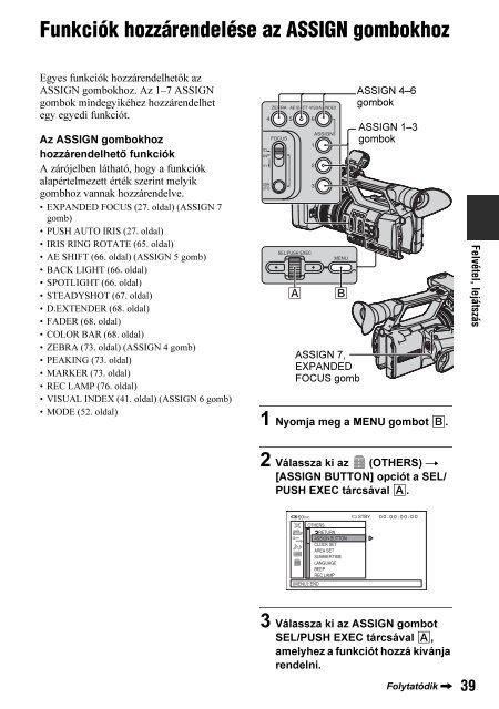 Sony HDR-AX2000E - HDR-AX2000E Consignes d&rsquo;utilisation Hongrois