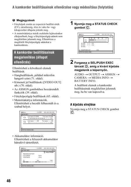 Sony HDR-AX2000E - HDR-AX2000E Consignes d&rsquo;utilisation Hongrois