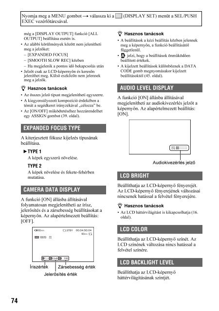 Sony HDR-AX2000E - HDR-AX2000E Consignes d&rsquo;utilisation Hongrois