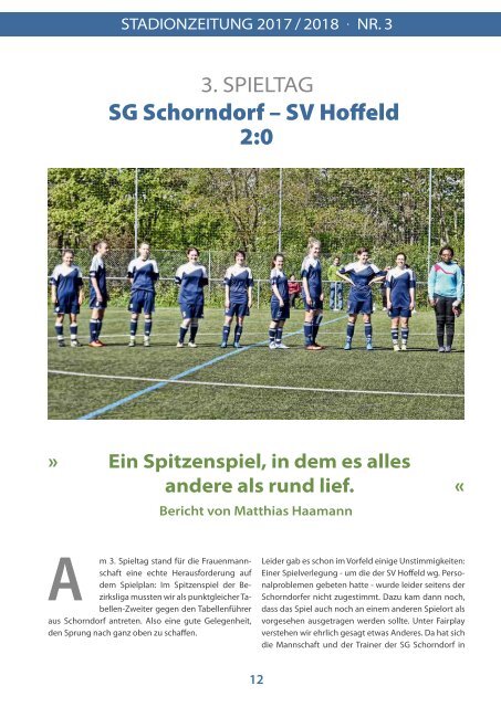 Sv Hoffeld_Stadionzeitung_Saison 2017-2018_Nr3