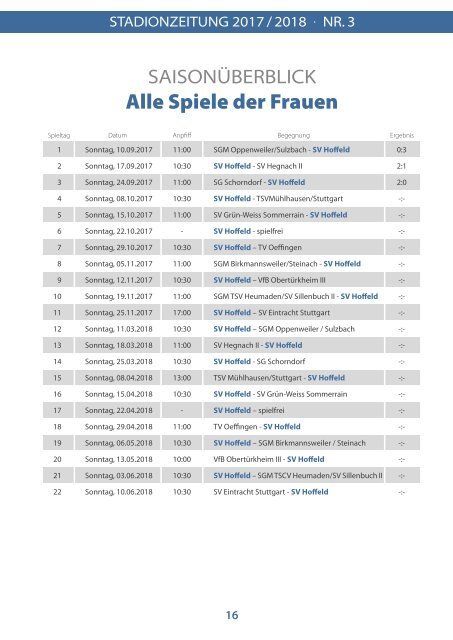 Sv Hoffeld_Stadionzeitung_Saison 2017-2018_Nr3