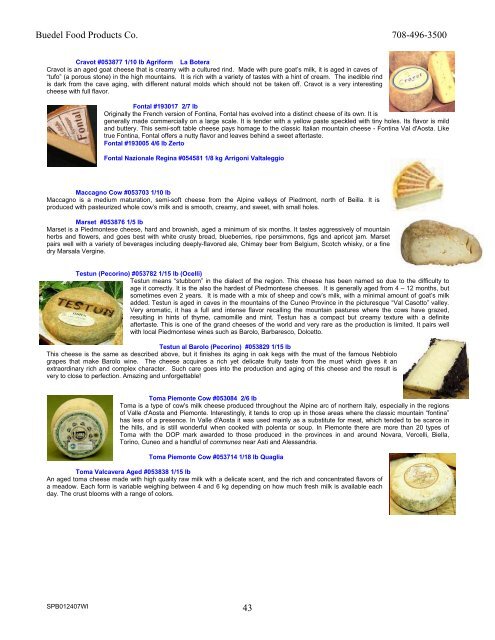 Buedel Food Products Co. Specialty Cheeses, Meats & Groceries ...