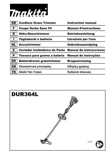 Makita DECESPUGLIATORE 18Vx2 - DUR364LZ - Manuale Istruzioni