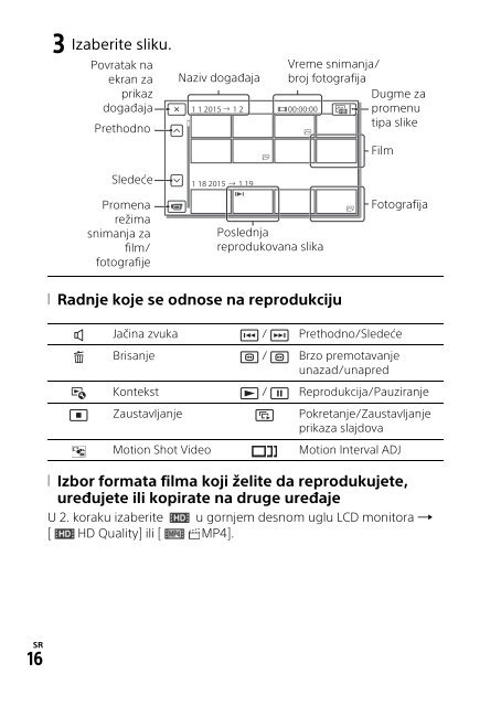 Sony HDR-PJ410 - HDR-PJ410 Consignes d&rsquo;utilisation Serbe