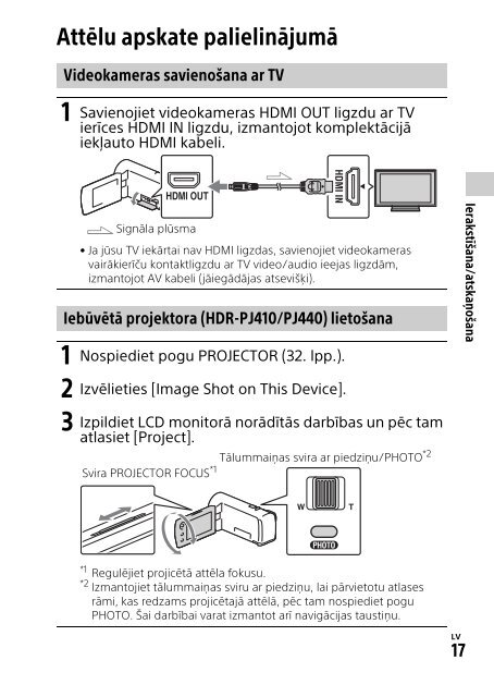 Sony HDR-PJ410 - HDR-PJ410 Consignes d&rsquo;utilisation Letton