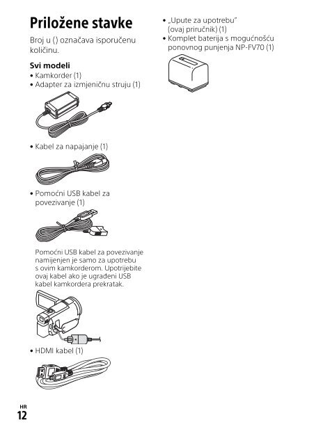 Sony FDR-AXP33 - FDR-AXP33 Consignes d&rsquo;utilisation Croate