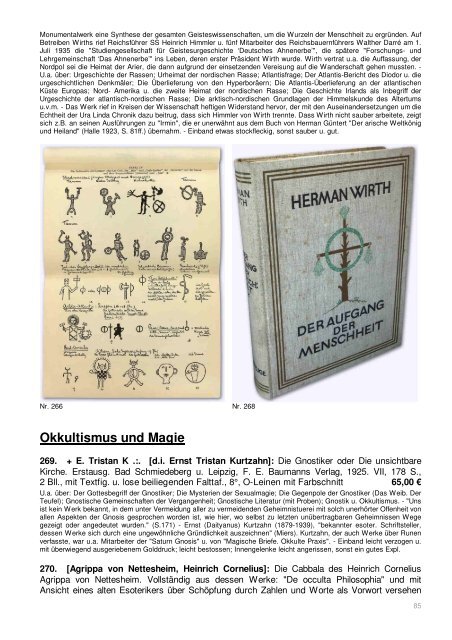 Occulta-Antiquariats-Katalog 19