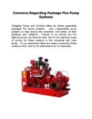 Concerns Regarding Package Fire Pump Systems