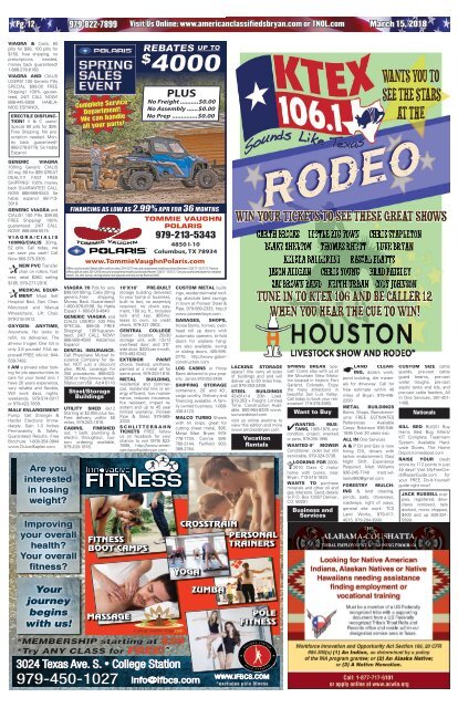American Classifieds March 15th Edition Bryan/College Station