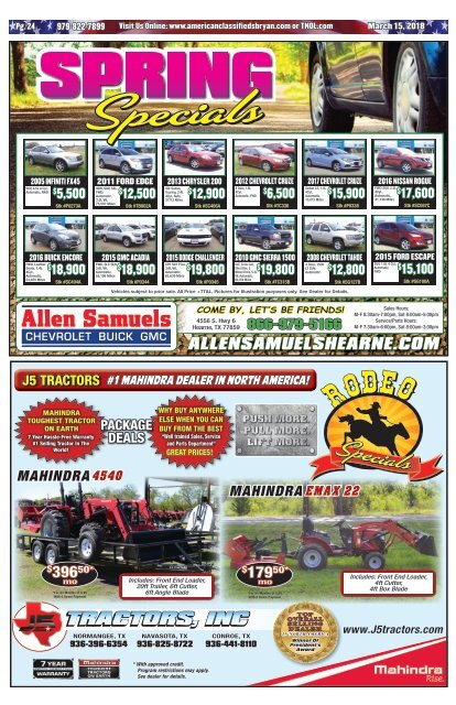 American Classifieds March 15th Edition Bryan/College Station