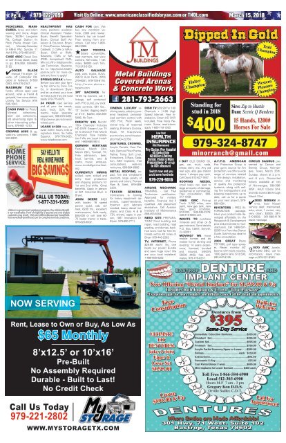 American Classifieds March 15th Edition Bryan/College Station