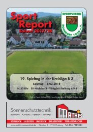 Sport Report - SV Hochdorf - Sonntag 18.03.2018