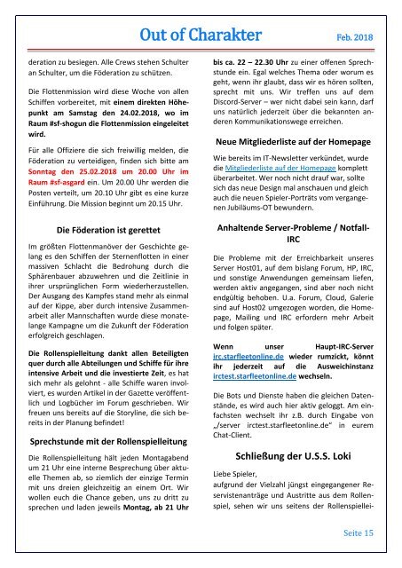 Starfleet-Gazette, Ausgabe 056 (Februar 2018)