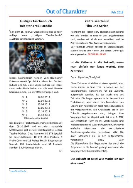 Starfleet-Gazette, Ausgabe 056 (Februar 2018)