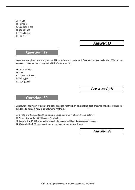 Cisco 300-115 ExamsBoost Pass Your 300-115 Test Quickly and Easily