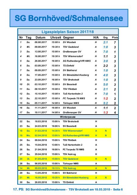 TSV  Stadionzeitung 10-2018-180318