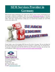 SEM Services Provider in Germany