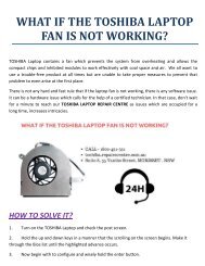 What if theToshiba laptop fan is not working?