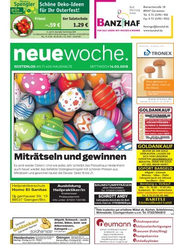 14.03.2018 Neue Woche