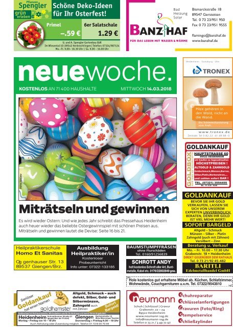 14.03.2018 Neue Woche