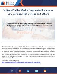 Voltage Divider Market Segmented by type as Low Voltage, High Voltage and Others