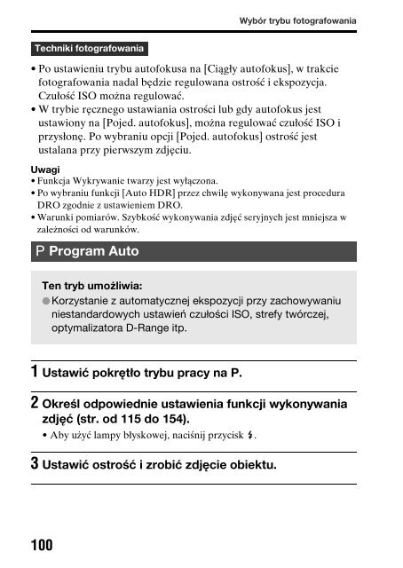 Sony SLT-A65V - SLT-A65V Consignes d&rsquo;utilisation Polonais