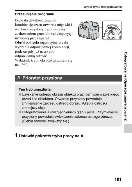 Sony SLT-A65V - SLT-A65V Consignes d&rsquo;utilisation Polonais