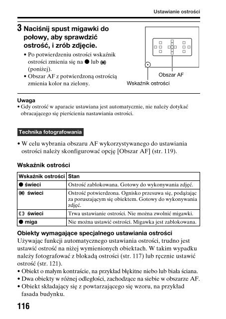 Sony SLT-A65V - SLT-A65V Consignes d&rsquo;utilisation Polonais