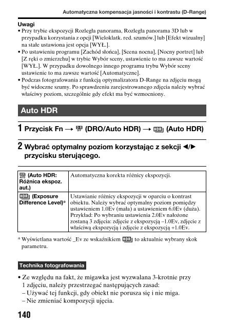 Sony SLT-A65V - SLT-A65V Consignes d&rsquo;utilisation Polonais