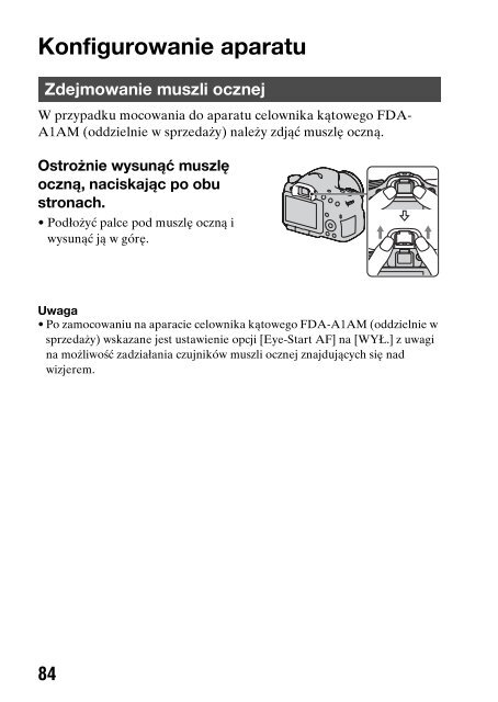 Sony SLT-A65V - SLT-A65V Consignes d&rsquo;utilisation Polonais