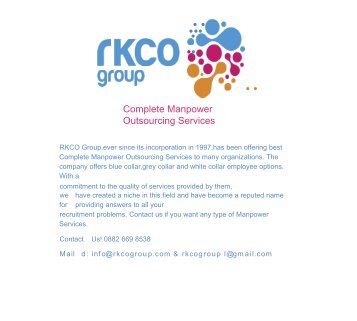 RKCO Group - Manpower Outsourcing And Supply Services Provider Company