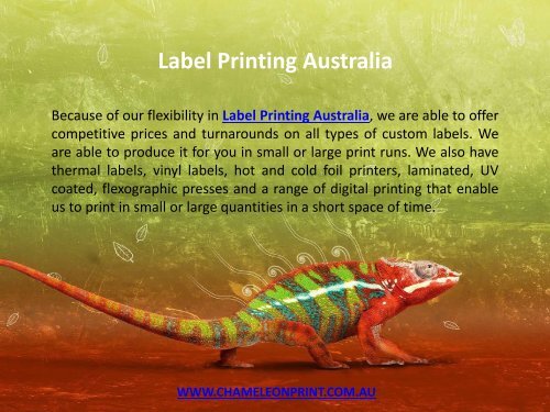 Label Printing Australia