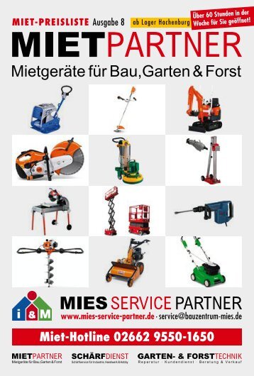 MIES SERVICE PARTER - Miet-Preisliste Ausgabe 8