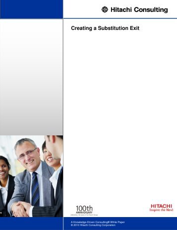 Creating a Substitution Exit - Hitachi Consulting