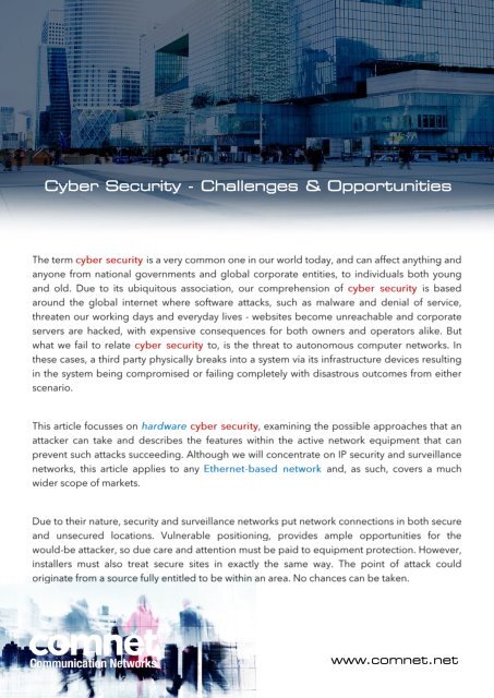 ComNet -- Cyber Security & Securing Edge Devices