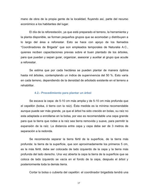 Experiencia de Reforestación en México, Reforestaciones Sociales, el caso de Naturalia A.C.