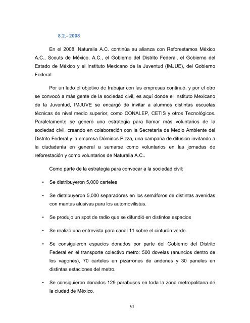 Experiencia de Reforestación en México, Reforestaciones Sociales, el caso de Naturalia A.C.