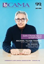 CAMA - March 28, 2018 - Program Notes - San Francisco Symphony - International Series at The Granada Theatre