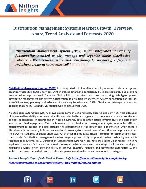 Distribution Management Systems Market Growth, Overview, share, Trend Analysis and Forecasts 2020