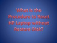 What Is the Procedure to Reset HP Laptop without Restore Disk