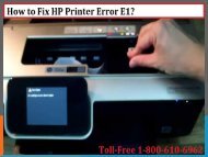 How to Fix HP Printer Error E1