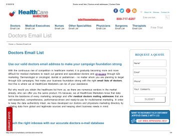 Doctor Mailing List - Healthcare Marketers