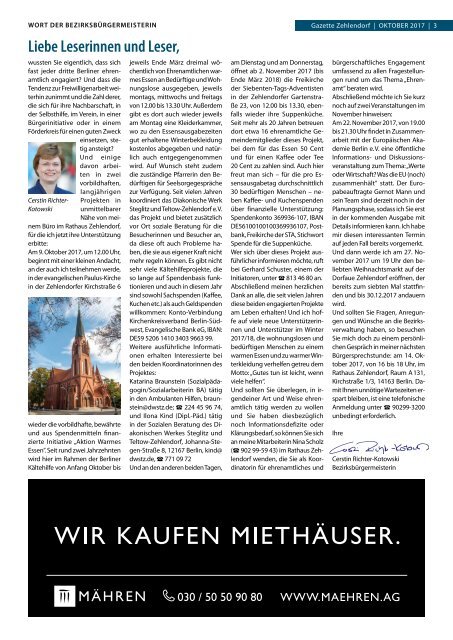 Gazette Zehlendorf Nr. 10/2017