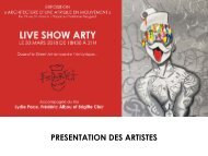 Présentation des artistes- live show