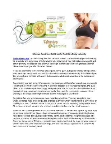 Ultavive Garcinia : Get Graceful And Slim Body Naturally