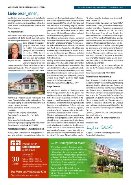 Gazette Schöneberg & Friedenau Nr. 10/2017