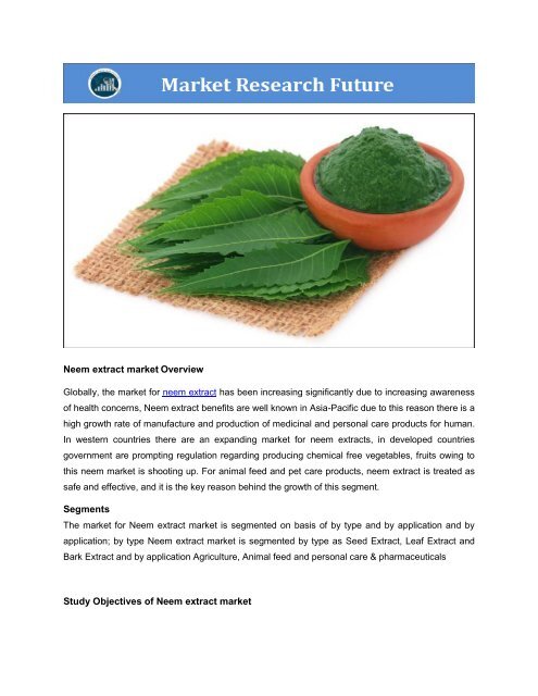 Neem extract market Research Report